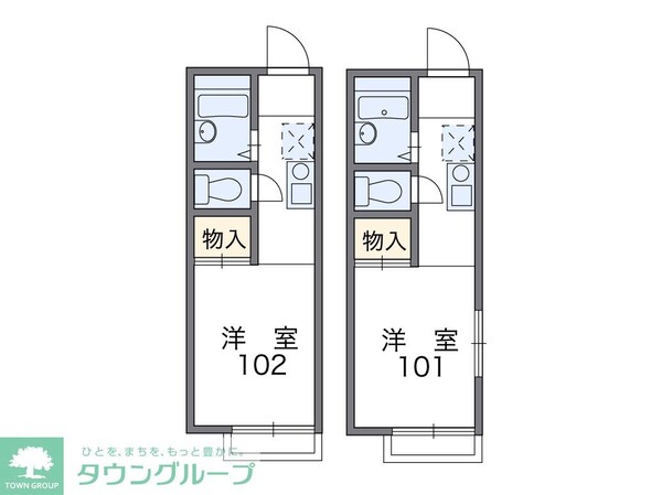 レオパレストダワンルームハイツ2の物件間取画像